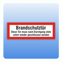 Aufkleber Feuerwehrzeichen Brandschutztür schließen nach DIN 4066