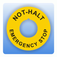NOT-HALT/Emergency Stop Schild Aufkleber