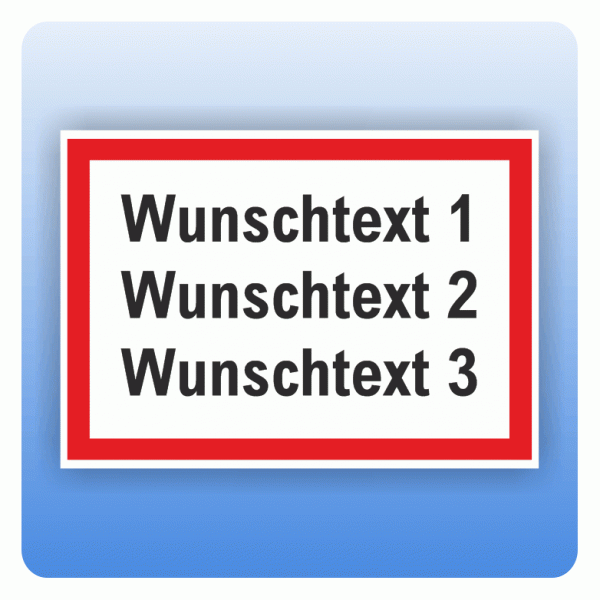 Aufkleber Wunschtext dreizeilig rot umrandet
