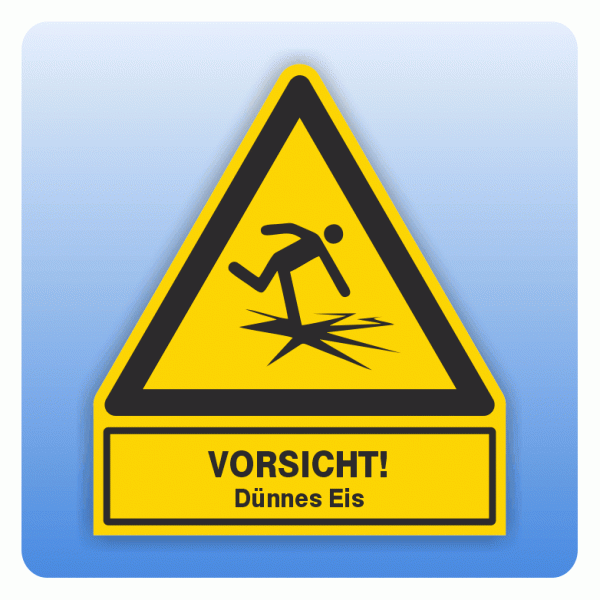 Kombi Warnsymbol Vorsicht Dünnes Eis W043