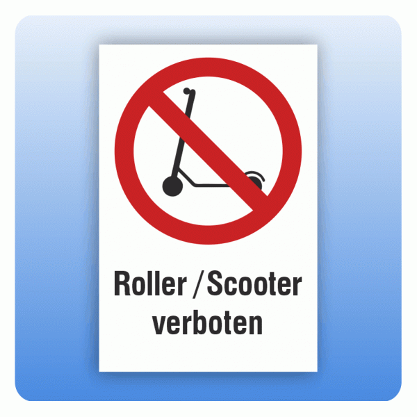 Kombi Verbotsschild Roller / Scooter verboten