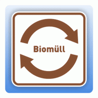 Wertstoffzeichen Pfeile Biomüll, umrandet