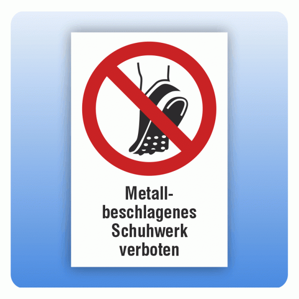 Kombi Verbotsschild P035 Metallbeschlagenes Schuhwerk verboten