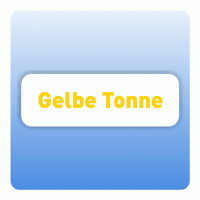 Wertstoffzeichen Gelbe Tonne, weiß