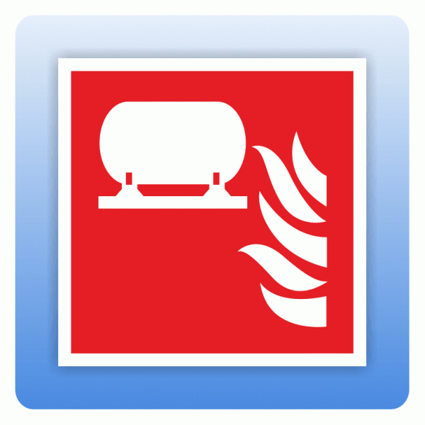 Aufkleber Internationales Brandschutzzeichen F012 Fest eingebaute Feuerlösch-Einrichtung ISO 7010