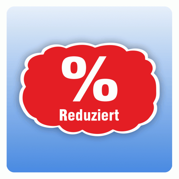 Rabattaufkleber Prozent reduziert für Schaufenster