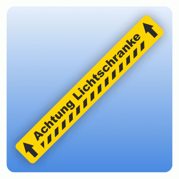 Bodenaufkleber Achtung Lichtschranke