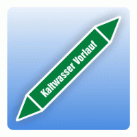Rohrleitungskennzeichnung Kaltwasser Vorlauf nach DIN 2403