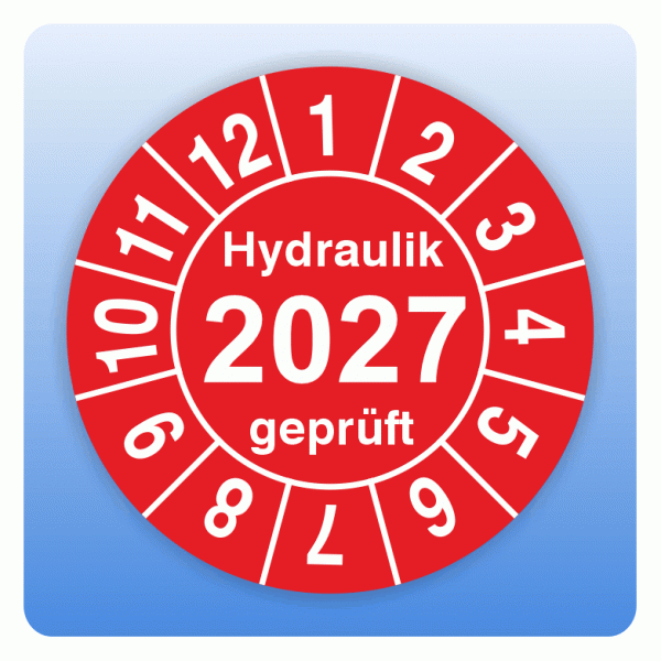 Prüfplakette Hydraulik geprüft