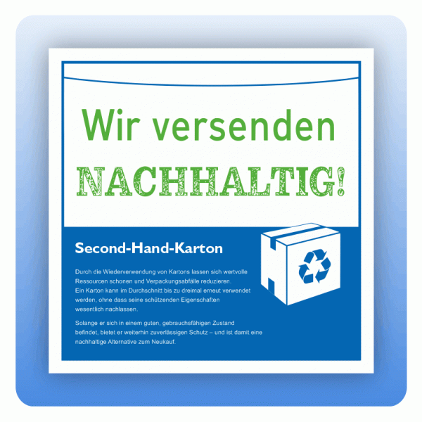 Versandaufkleber Wir versenden nachhaltig