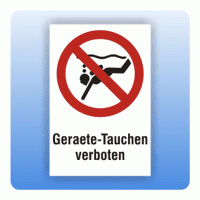 Kombi Verbotsschild Geräte-Tauchen verboten P051