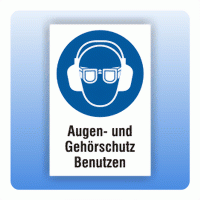 Kombi Gebotsschild Augen- und Gehörschutz benutzen