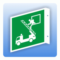 Fahnenschild Rettungszeichen E017 Rettungsausstieg ISO 7010