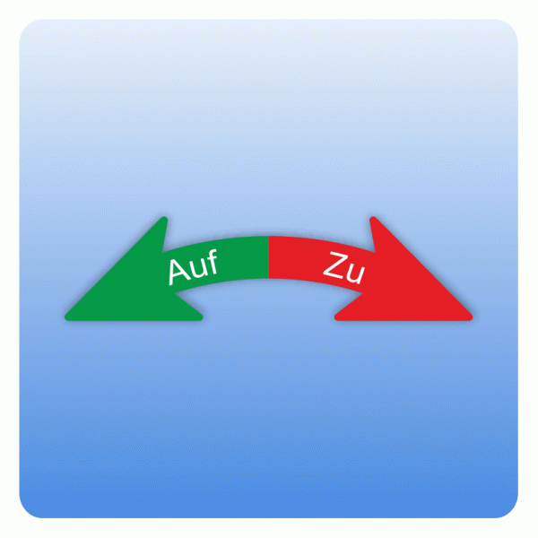 Drehrichtungspfeile gebogen Auf / Zu Aufkleber