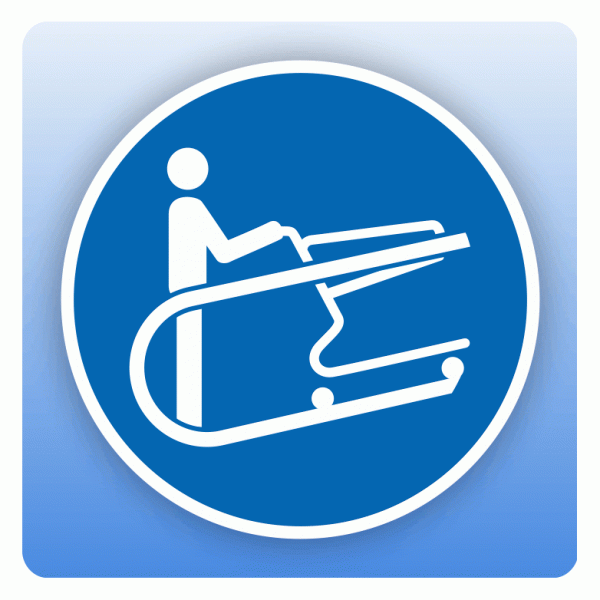 Gebotsschild M060 Griff des Wagens festhalten