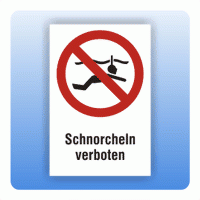 Kombi Verbotsschild Schnorcheln verboten P050