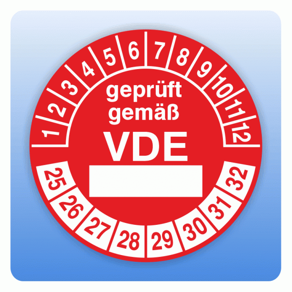 Prüfplakette Geprüft gemäß VDE