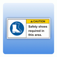 Sicherheitszeichen safety shoes (ANSI Z535) Aufkleber