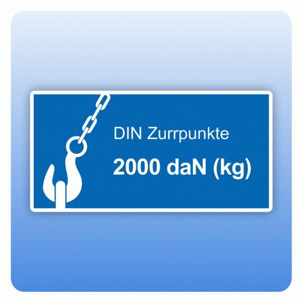 Aufkleber DIN Zurrpunkte 2000 daN (kg)