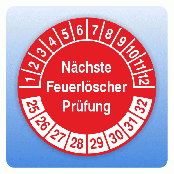 Prüfplakette Nächste Feuerlöscher Prüfung