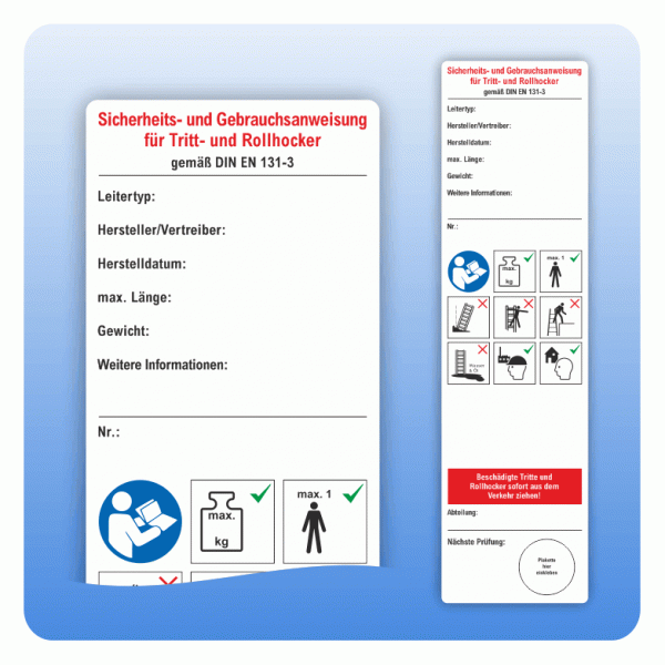 Tritt- und Rollhocker Sicherheits- und Gebrauchsanweisung