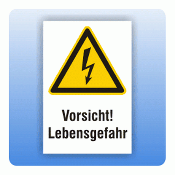 Kombi Warnschild Vorsicht Lebensgefahr W012