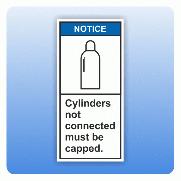 Sicherheitszeichen Cylinders not connected (ANSI Z535) Aufkleber