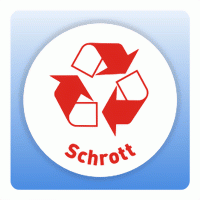 Wertstoffzeichen Recycling Schrott, weiß