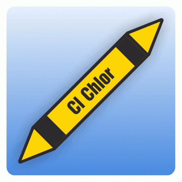 Rohrleitungskennzeichnung CL Chlor nach DIN 2403