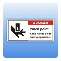 Sicherheitszeichen Pinch point (ANSI Z535) Aufkleber