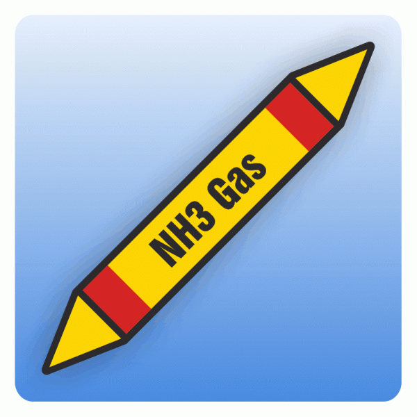 Rohrleitungskennzeichnung NH3 Gas nach DIN 2403
