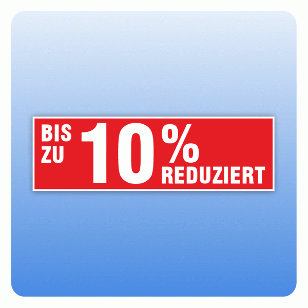 Rabattaufkleber 10 Prozent reduziert für Schaufenster