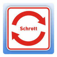 Wertstoffzeichen Pfeile Schrott, umrandet