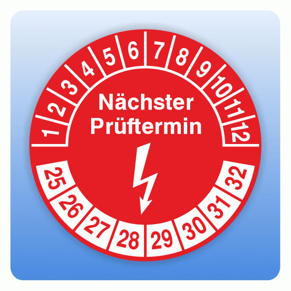 Prüfplakette Nächster Prüftermin Elektro