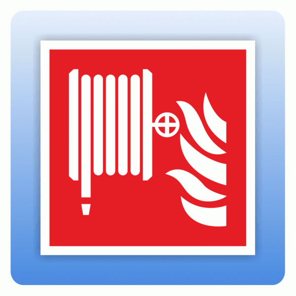 Aufkleber Internationales Brandschutzzeichen F002 Löschschlauch ISO 7010