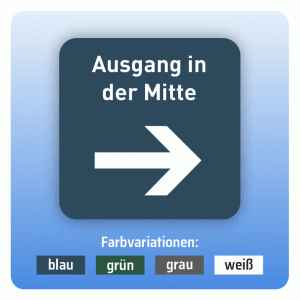 Aufkleber Bus und Bahn - Ausgang in der Mitte mit Pfeil rechts