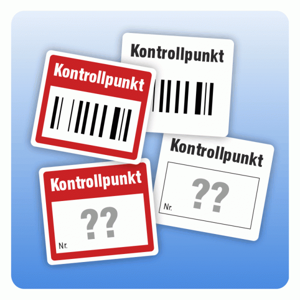 Aufkleber Kontrollpunkt Schädlingsbekämpfung mit Zahleneindruck oder Barcode