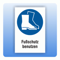 Kombi Gebotsschild Fußschutz benutzen M008