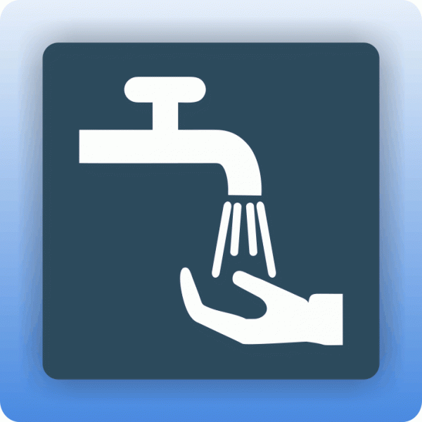 Aufkleber Symbolschild Hände waschen dezent
