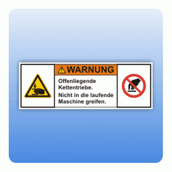 Sicherheitszeichen Offenliegende Kettentriebe (ISO 3864-2) Aufkleber