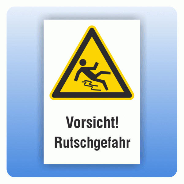 Kombi Warnschild Vorsicht Rutschgefahr