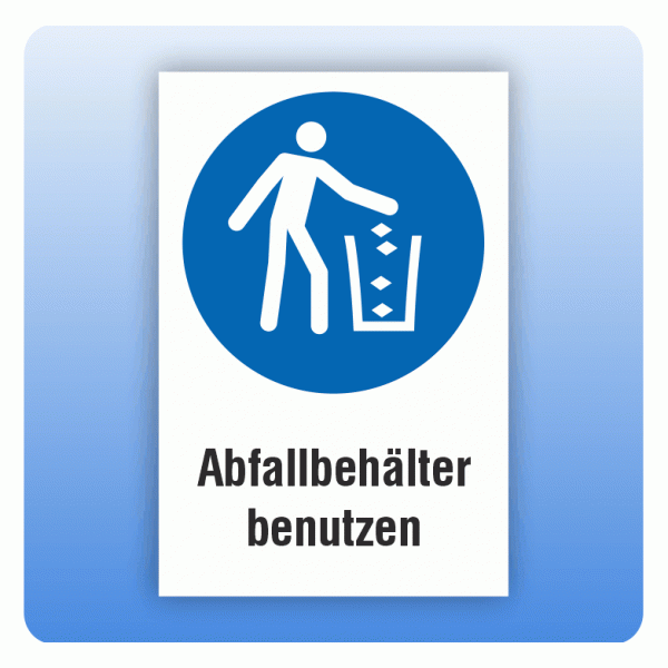 Kombi Gebotsschild M030 Abfallbehälter benutzen