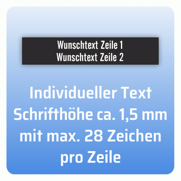 Individuelle Aufkleber mit Wunschtext 2-zeilig schwarz