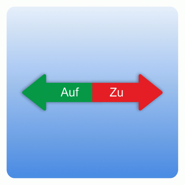 Drehrichtungspfeile gerade Auf / Zu Aufkleber
