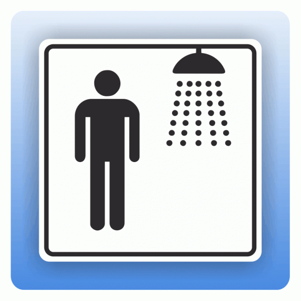 Aufkleber Symbolschild Dusche Herren
