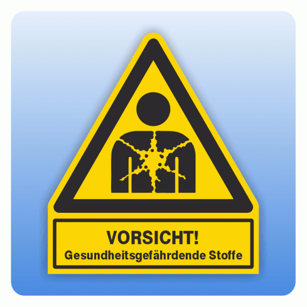 Kombi Warnsymbol Vorsicht Gesundheitsgefährdende Stoffe W071