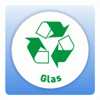 Wertstoffzeichen Recycling Glas, weiß
