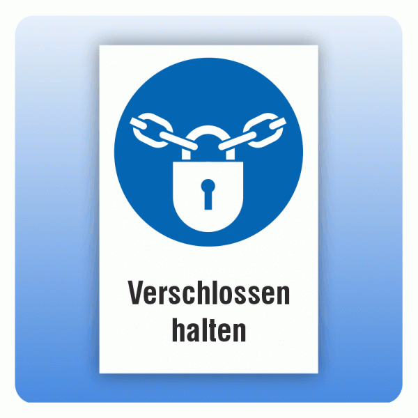 Kombi Gebotsschild M028 Verschlossen halten