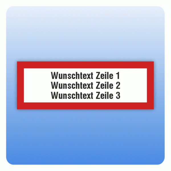 Aufkleber Feuerwehrzeichen Wunschtext dreizeilig nach DIN 4066