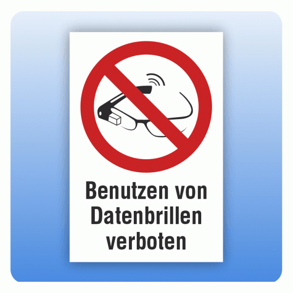 Kombi Verbotsschild P044 Benutzen von Datenbrillen verboten